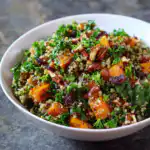 Roasted Sweet Potato Kale and Quinoa Salad