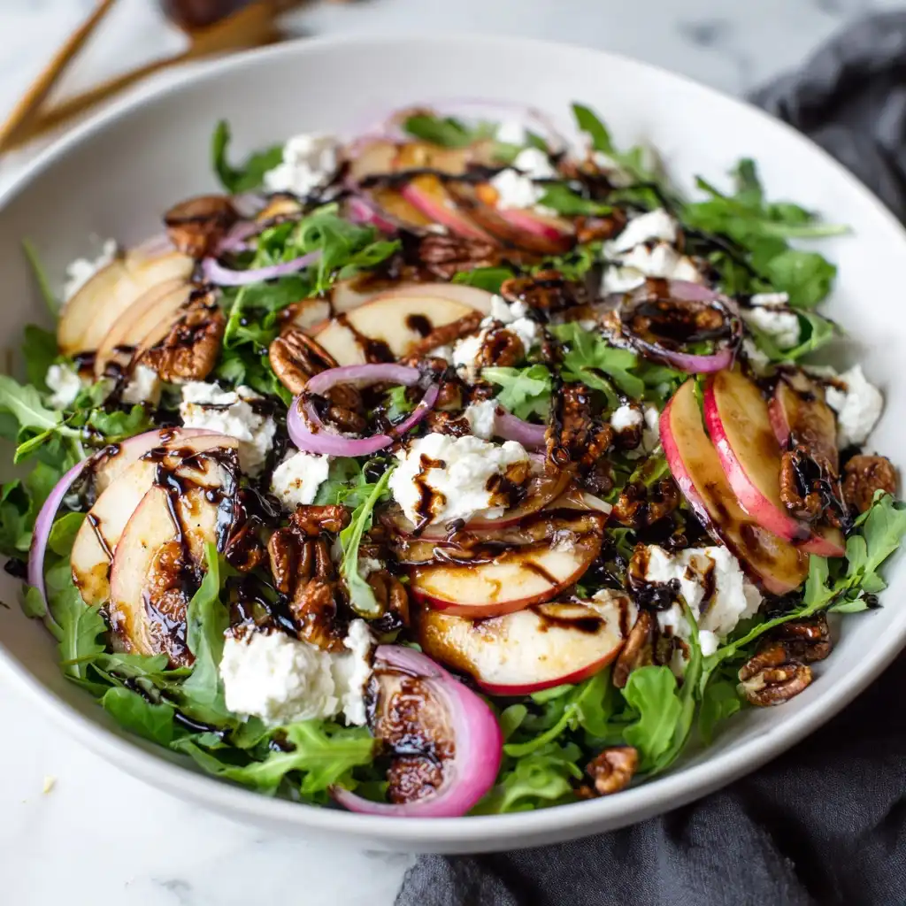 Simple Apple Arugula Salad with Goat Cheese