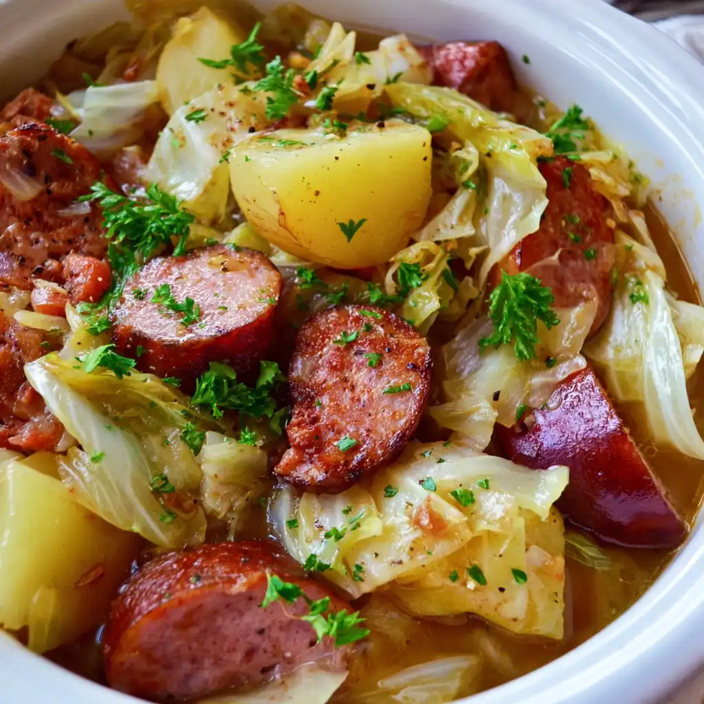 Easy Crockpot Cabbage Recipe with Sausage