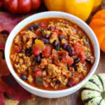 High Protein Halloween Pumpkin Chili