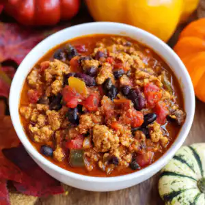 High Protein Halloween Pumpkin Chili