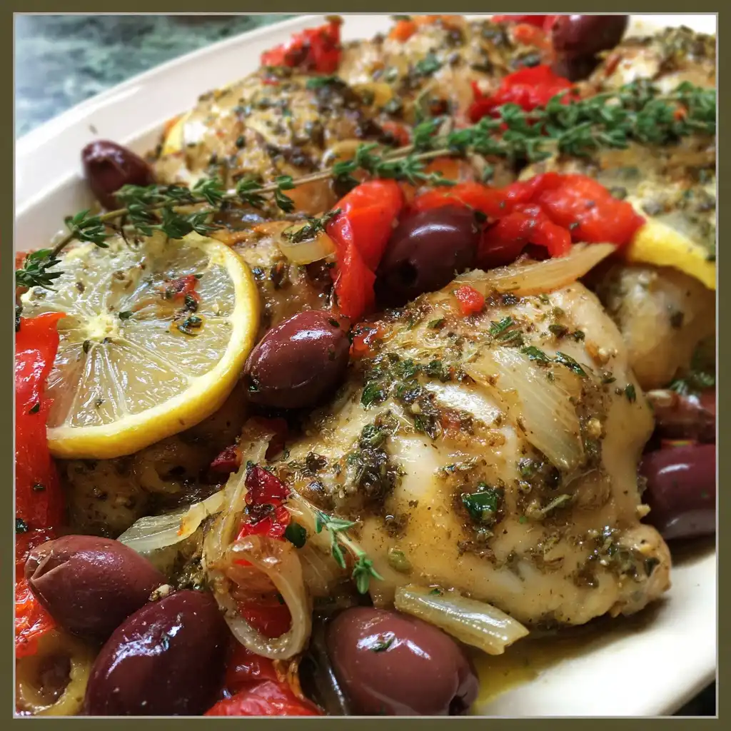 Mediterranean Crockpot Lemon Herb Chicken