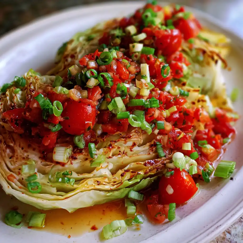 Roasted Cabbage with Tomato Salsa