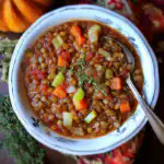 Rustic Autumn Lentil Vegetable Soup