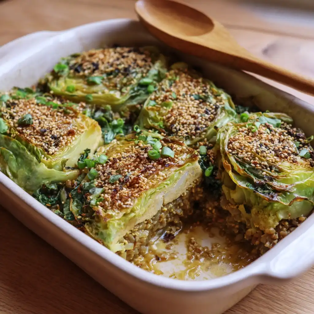 Vegan Savoy Cabbage Buckwheat Casserole