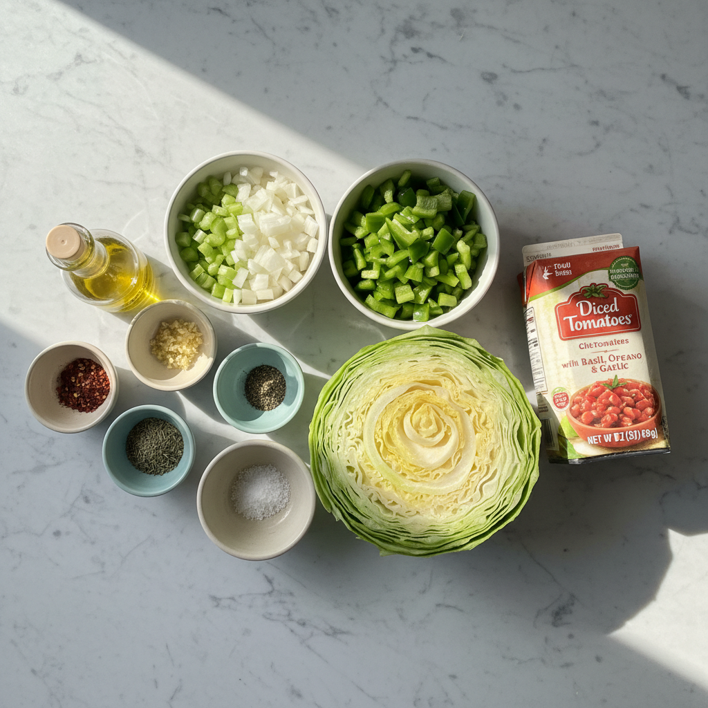 cabbage-soup-for-healthy-weight-loss-ingredients A vibrant pile of fresh vegetables for cabbage soup for healthy weight loss, including carrots, celery, and onions.