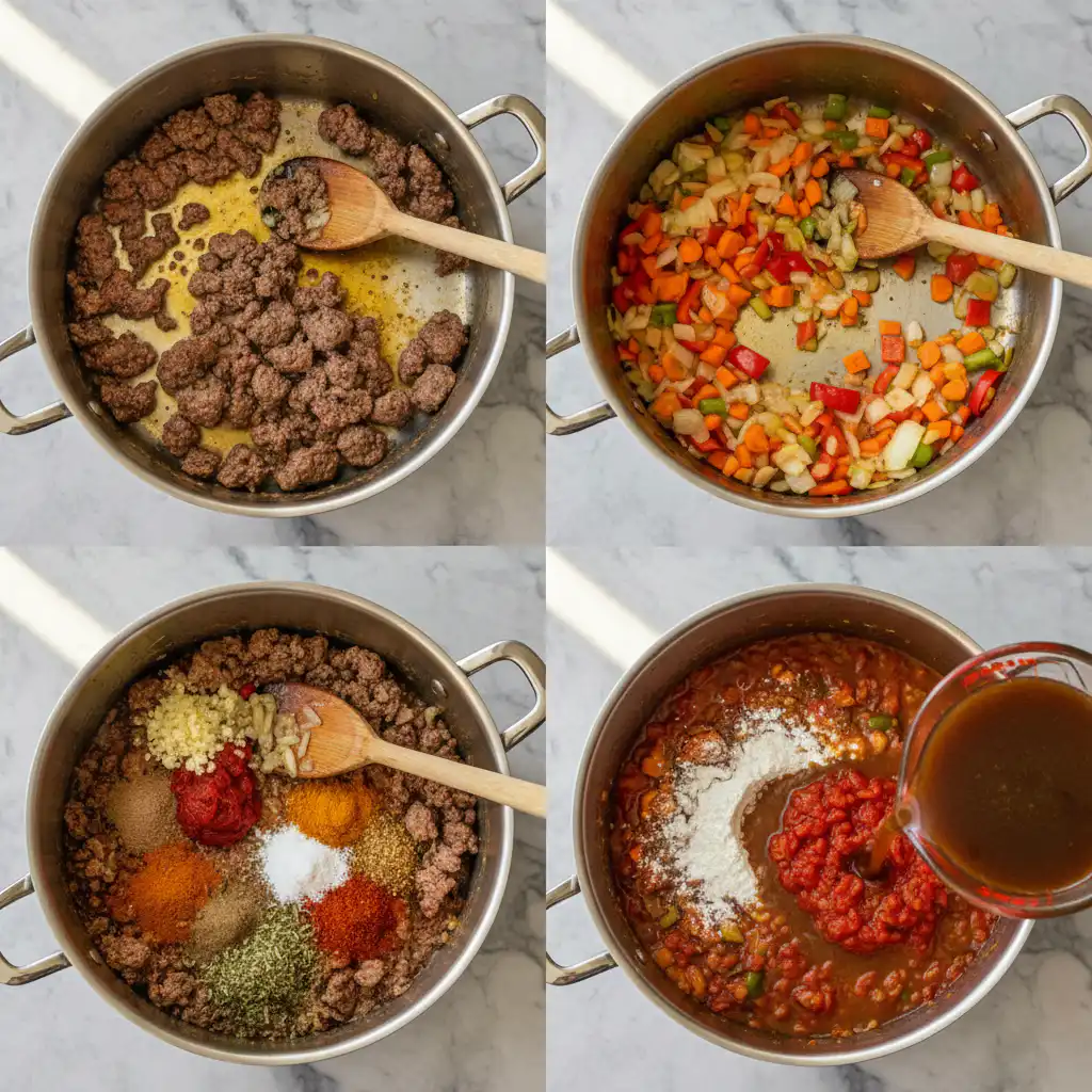 cowboy-soup-easy-homemade-prep Chopping vegetables for easy homemade cowboy soup.