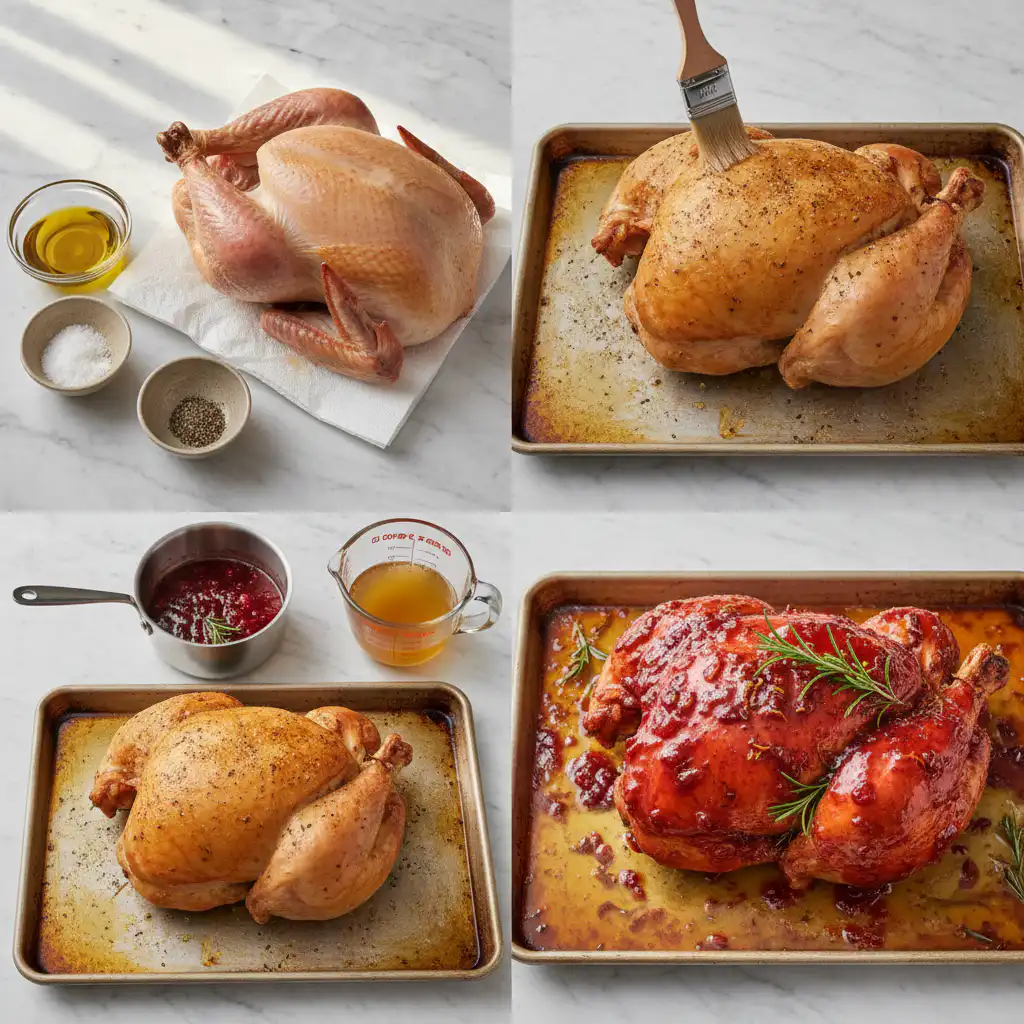 cranberry-orange-glazed-turkey-breast-prep Preparing the cranberry orange glazed turkey breast with herbs and spices.