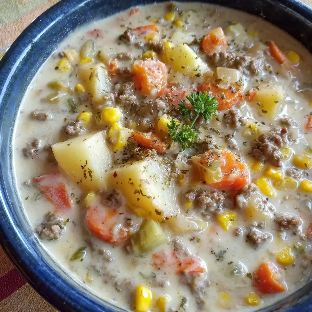 Creamy Potato Hamburger Soup