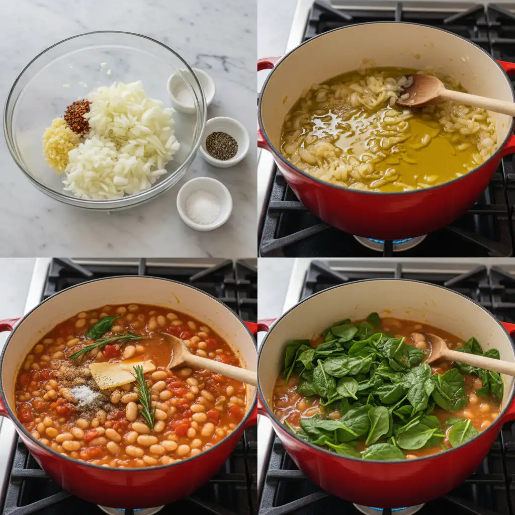 crockpot-mediterranean-white-bean-stew-prep Preparing the crockpot mediterranean white bean stew by layering ingredients.
