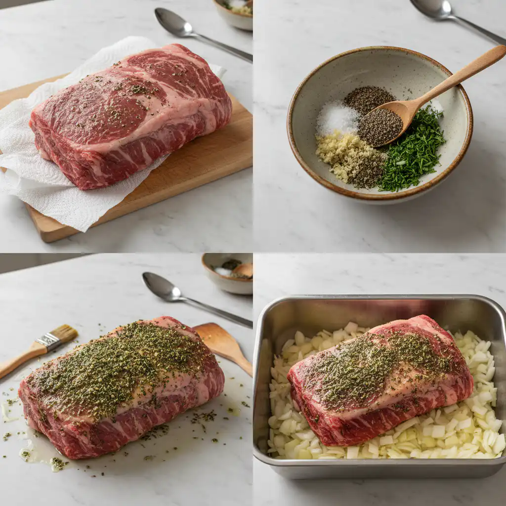 prime-rib-thanksgiving-dinner-easy-prep Preparing an easy prime rib for thanksgiving dinner.